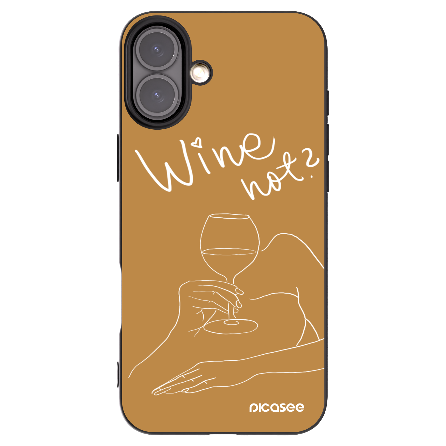 Picasee husă neagră din silicon pentru Apple iPhone 16 Plus - Wine not
