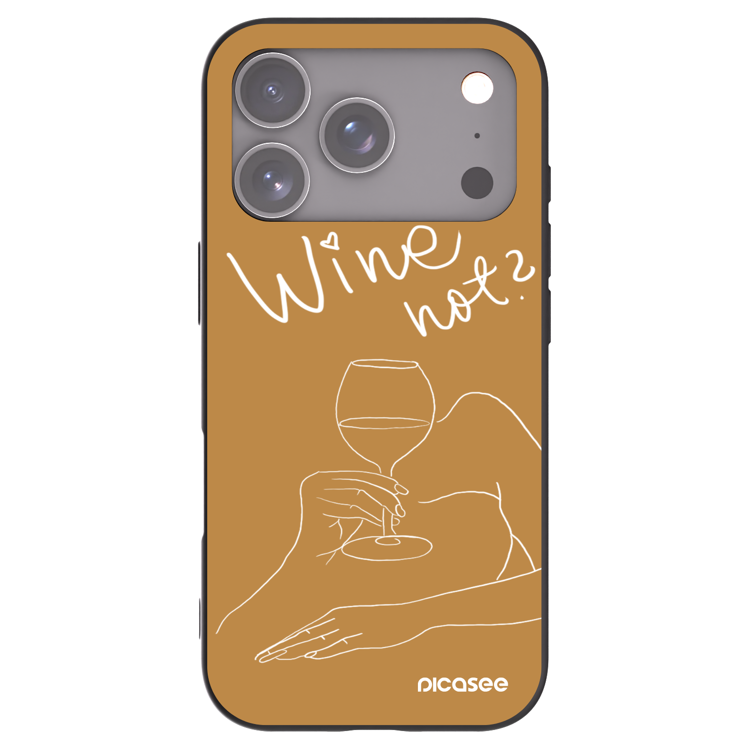 Picasee husă neagră din silicon pentru Apple iPhone 17 Pro - Wine not
