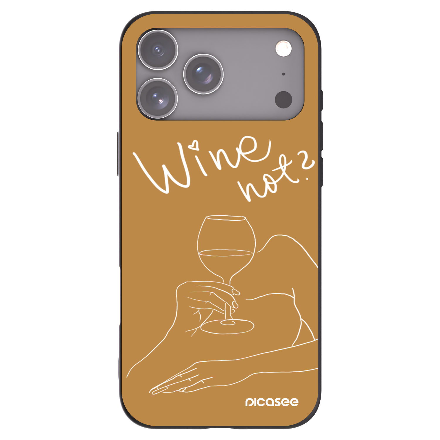 Picasee husă neagră din silicon pentru Apple iPhone 17 Pro Max - Wine not