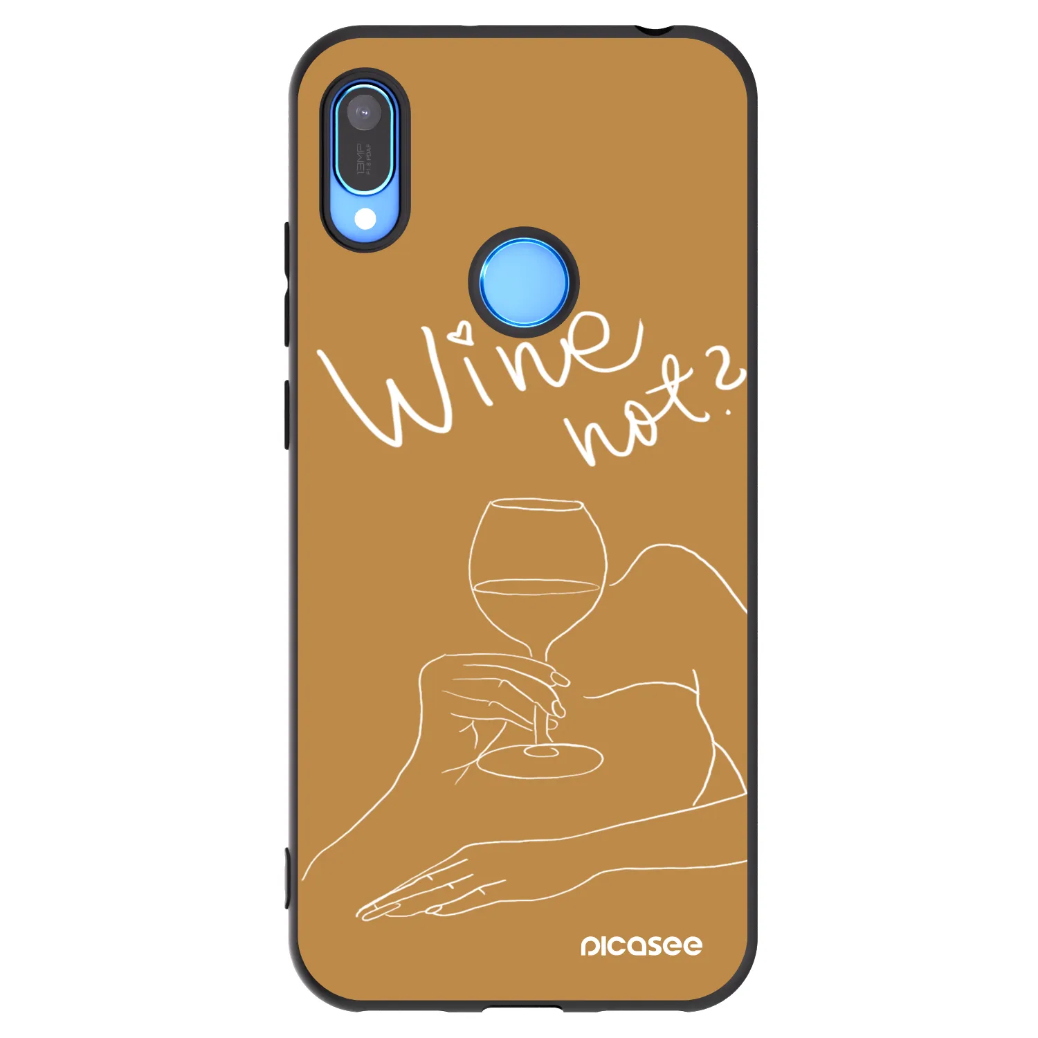 Picasee husă neagră din silicon pentru Huawei Y6 2019 - Wine not