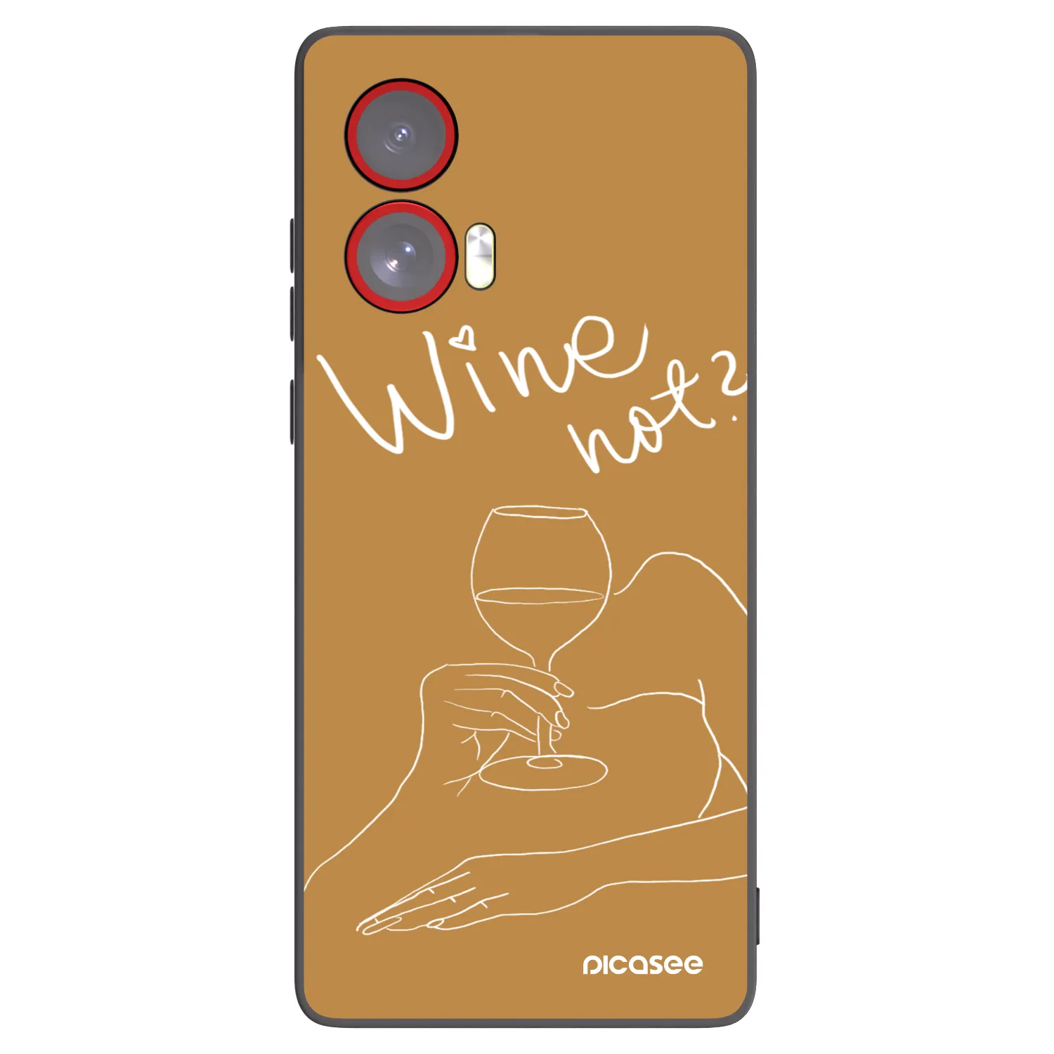 Picasee husă neagră din silicon pentru Motorola Edge 50 Fusion - Wine not