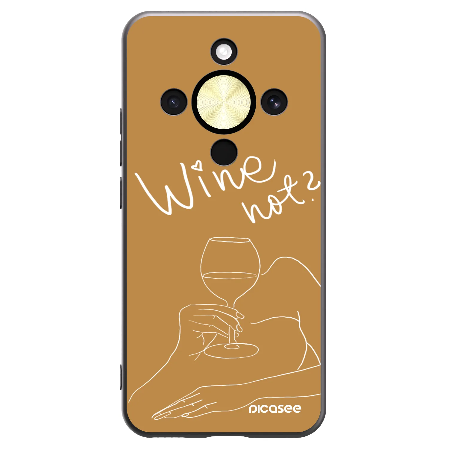 Picasee husă neagră din silicon pentru Honor Magic8 Lite 5G - Wine not