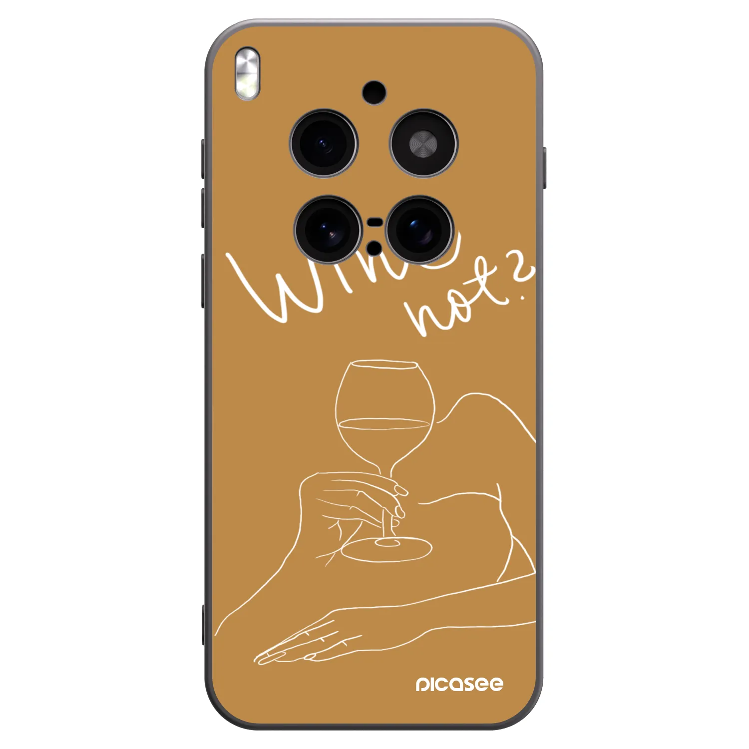 Picasee husă neagră din silicon pentru Vivo X300 Pro - Wine not