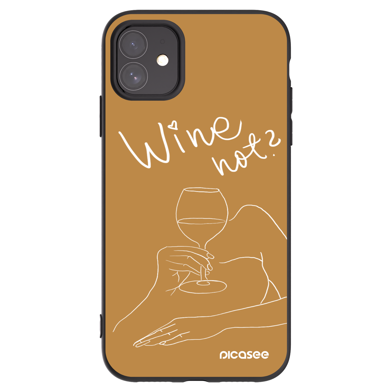 Picasee husă neagră din silicon pentru Apple iPhone 11 - Wine not