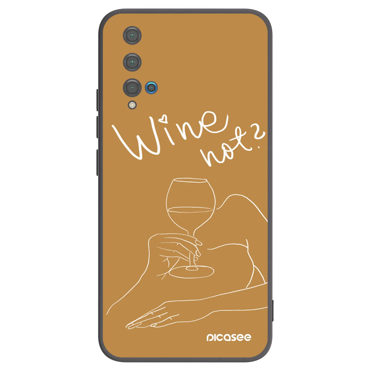 Picasee husă neagră din silicon pentru Huawei Nova 5T - Wine not