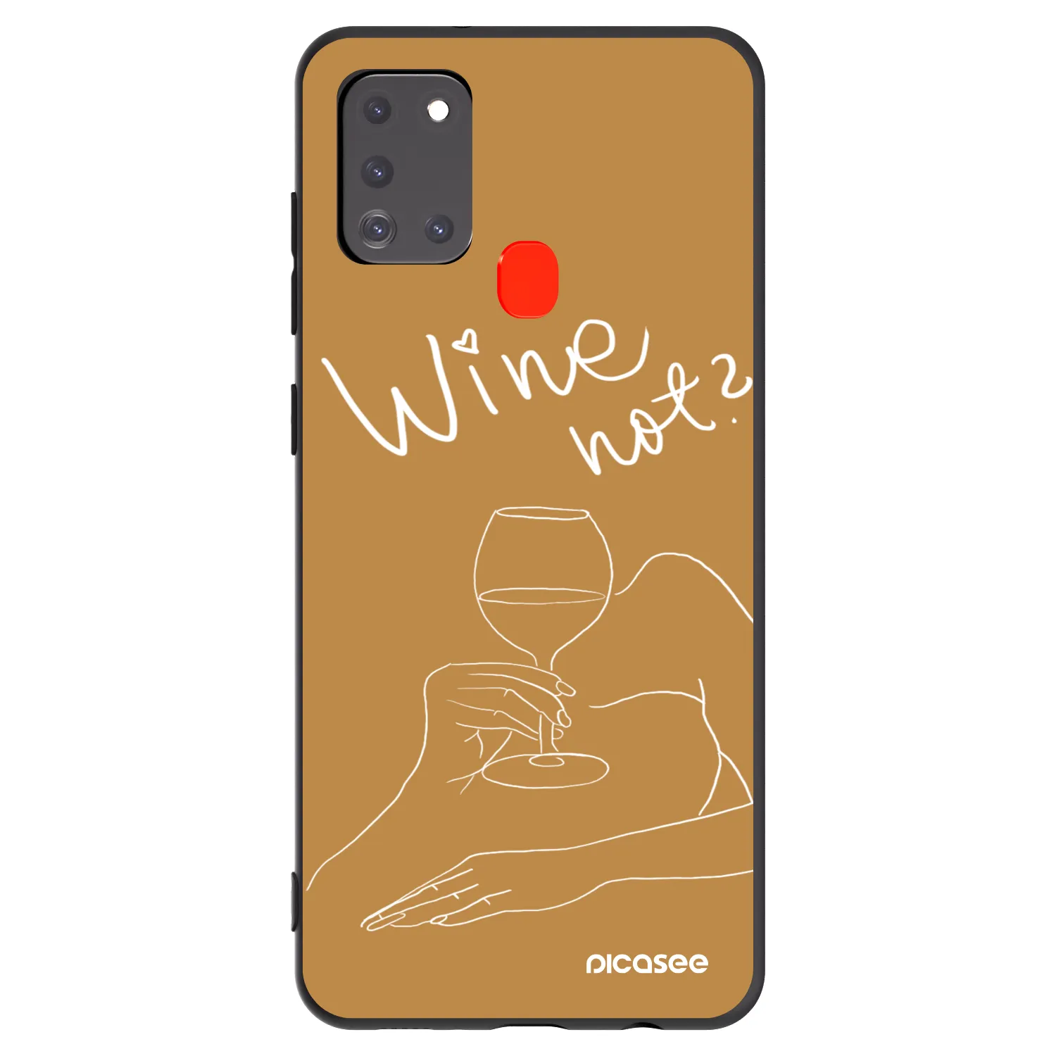 Picasee husă neagră din silicon pentru Samsung Galaxy A21s - Wine not