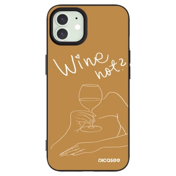 Picasee husă neagră din silicon pentru Apple iPhone 12 - Wine not