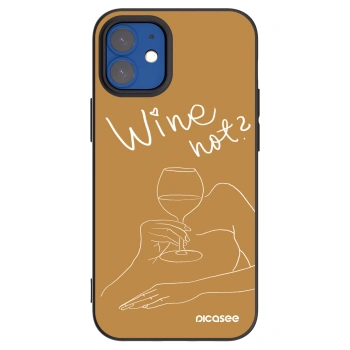 Picasee husă neagră din silicon pentru Apple iPhone 12 mini - Wine not