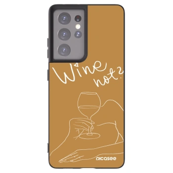 Picasee husă neagră din silicon pentru Samsung Galaxy S21 Ultra 5G G998B - Wine not