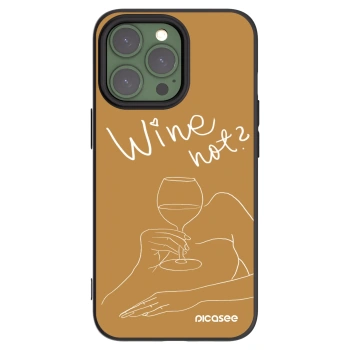Picasee husă neagră din silicon pentru Apple iPhone 13 Pro - Wine not