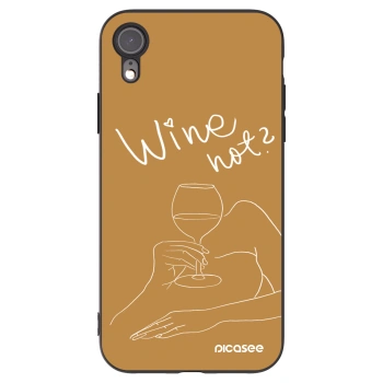 Picasee husă neagră din silicon pentru Apple iPhone XR - Wine not