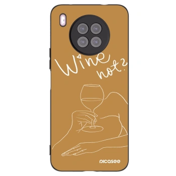 Picasee husă neagră din silicon pentru Huawei Nova 8i - Wine not