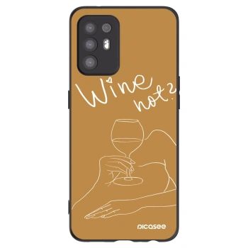 Picasee husă neagră din silicon pentru OPPO A94 5G - Wine not