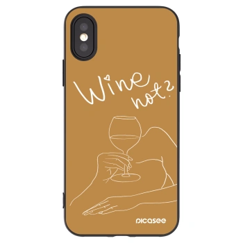Picasee husă neagră din silicon pentru Apple iPhone X/XS - Wine not