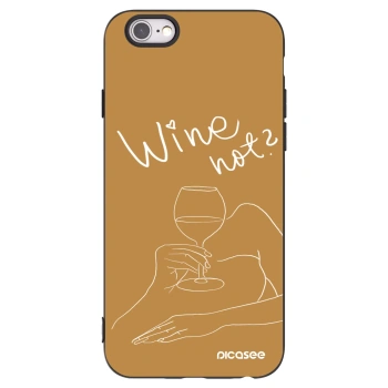 Picasee husă neagră din silicon pentru Apple iPhone 6/6S - Wine not