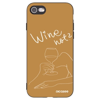 Picasee husă neagră din silicon pentru Apple iPhone 8 - Wine not