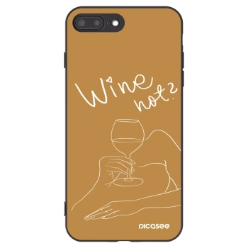 Picasee husă neagră din silicon pentru Apple iPhone 7 Plus - Wine not