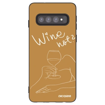 Picasee husă neagră din silicon pentru Samsung Galaxy S10 G973 - Wine not