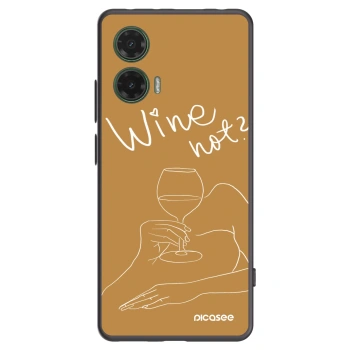 Picasee husă neagră din silicon pentru Motorola Moto G35 5G - Wine not