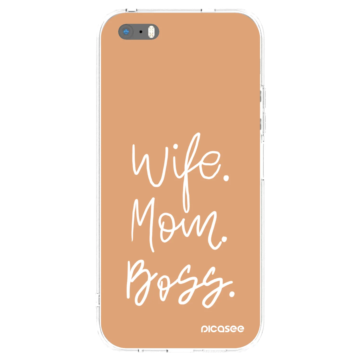 Picasee husă transparentă din silicon pentru Apple iPhone 5/5S/SE - Boss Mama