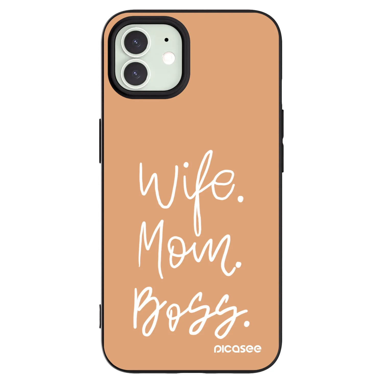 Picasee husă neagră din silicon pentru Apple iPhone 12 Pro - Boss Mama