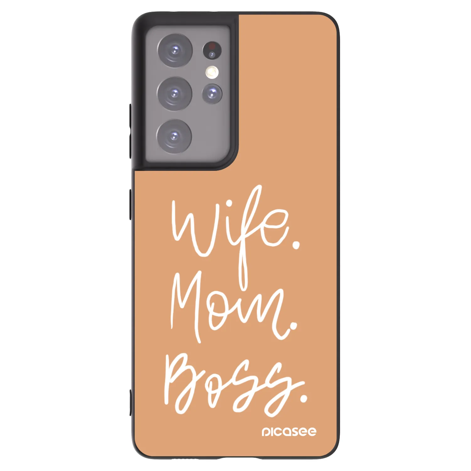 Picasee husă neagră din silicon pentru Samsung Galaxy S21 Ultra 5G G998B - Boss Mama