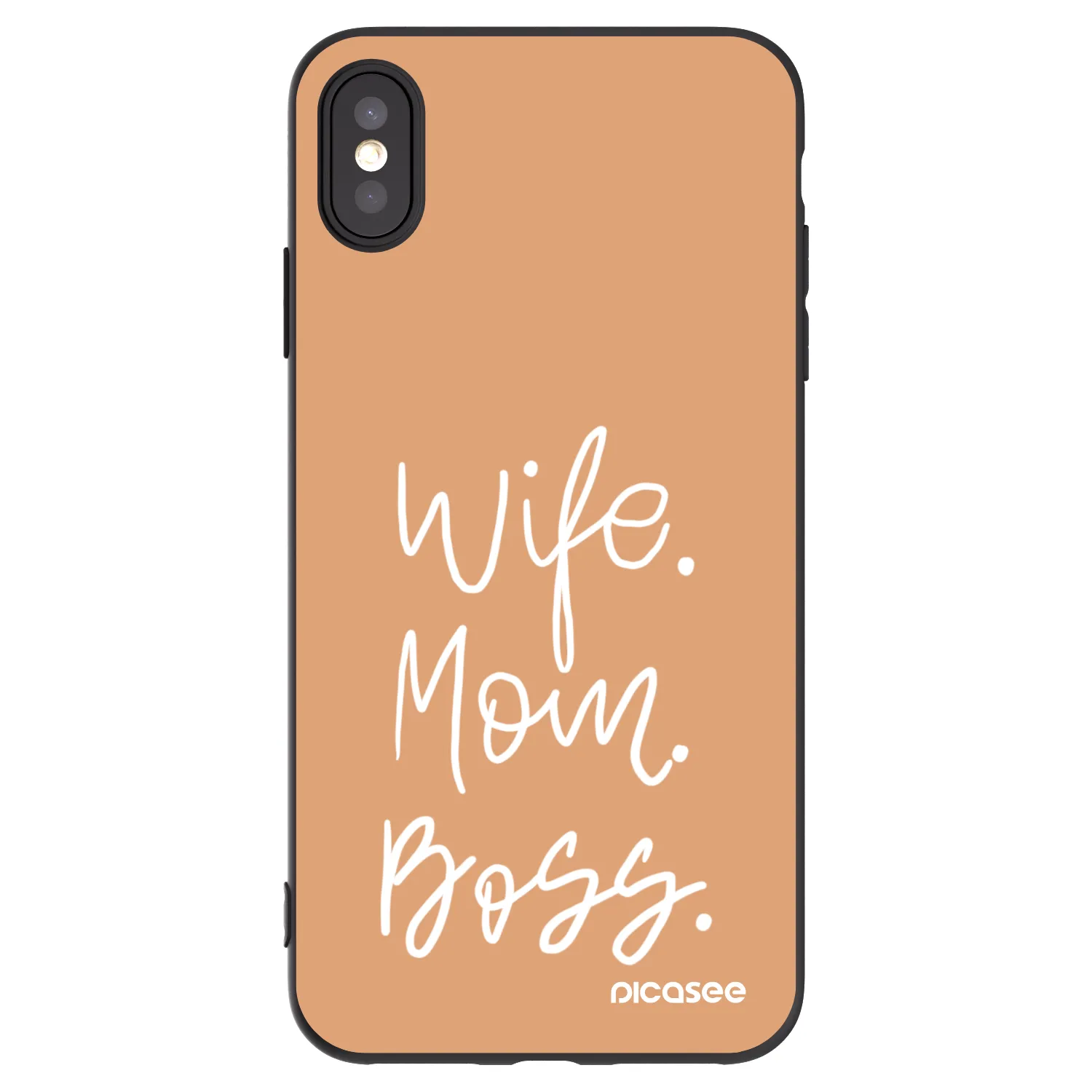 Picasee husă neagră din silicon pentru Apple iPhone XS Max - Boss Mama