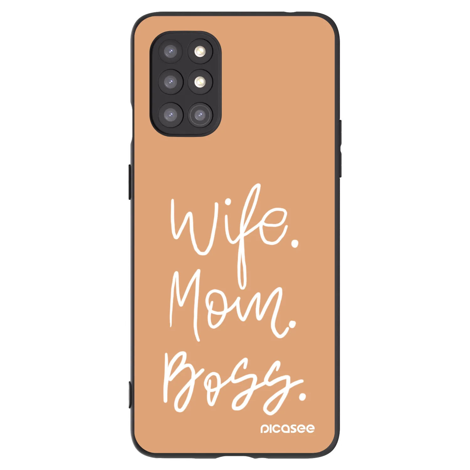 Picasee husă neagră din silicon pentru OnePlus 8T - Boss Mama