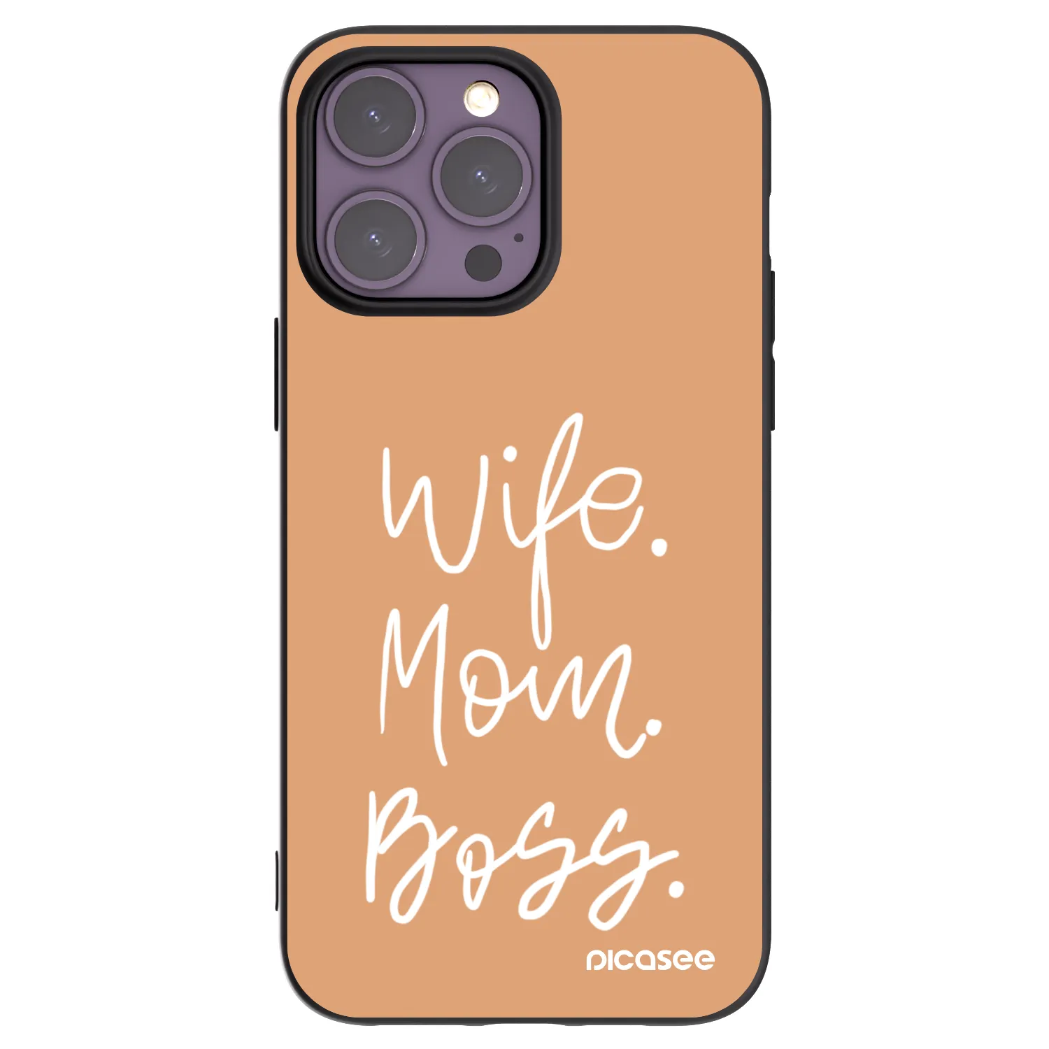 Picasee husă neagră din silicon pentru Apple iPhone 14 Pro Max - Boss Mama