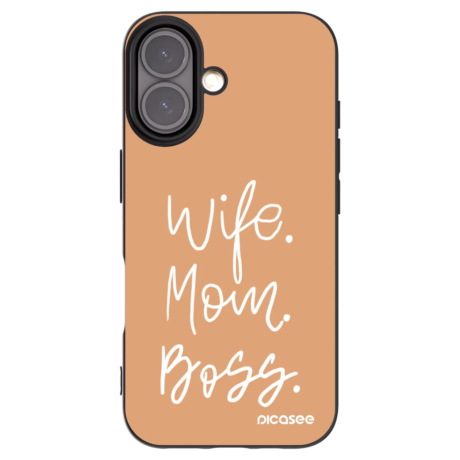 Picasee husă neagră din silicon pentru Apple iPhone 16 - Boss Mama