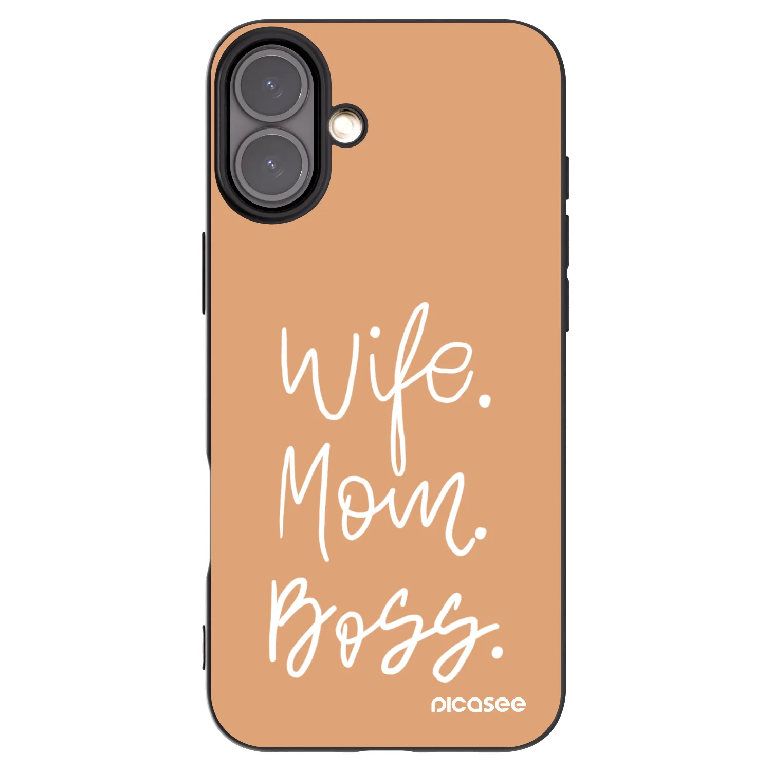 Picasee husă neagră din silicon pentru Apple iPhone 16 Plus - Boss Mama