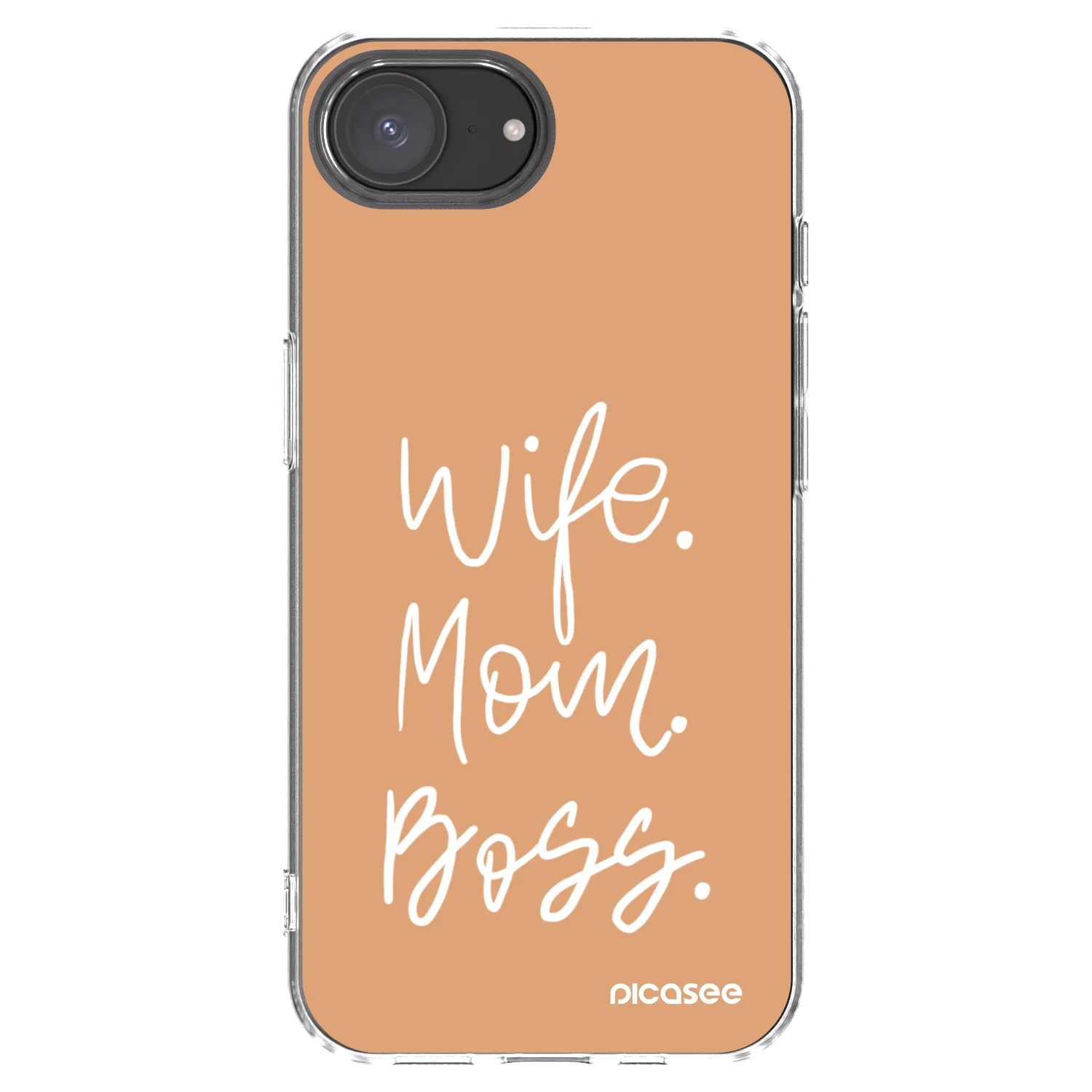Picasee husă transparentă din silicon pentru Apple iPhone 16e - Boss Mama