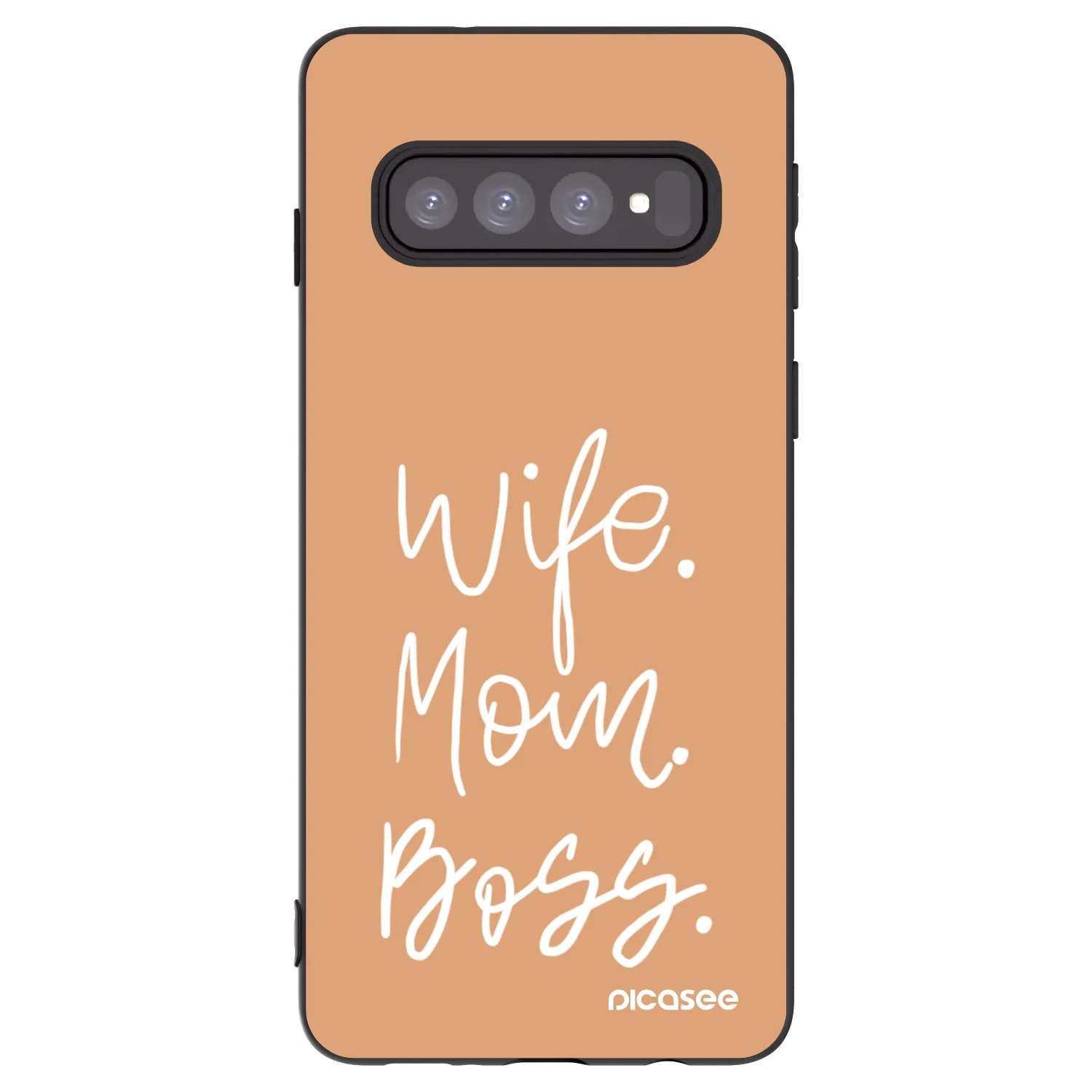 Picasee husă neagră din silicon pentru Samsung Galaxy S10 G973 - Boss Mama