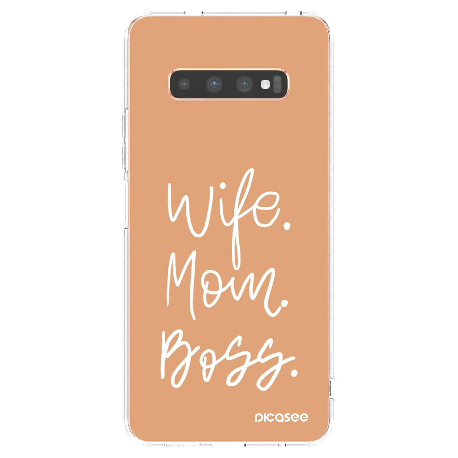 Picasee husă transparentă din silicon pentru Samsung Galaxy S10 Plus G975 - Boss Mama