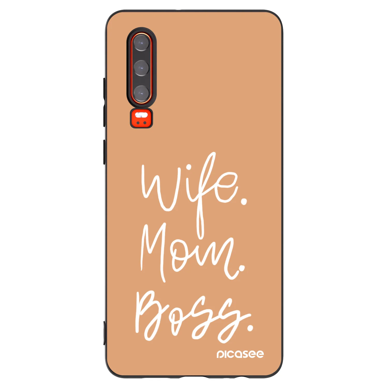 Picasee husă neagră din silicon pentru Huawei P30 - Boss Mama
