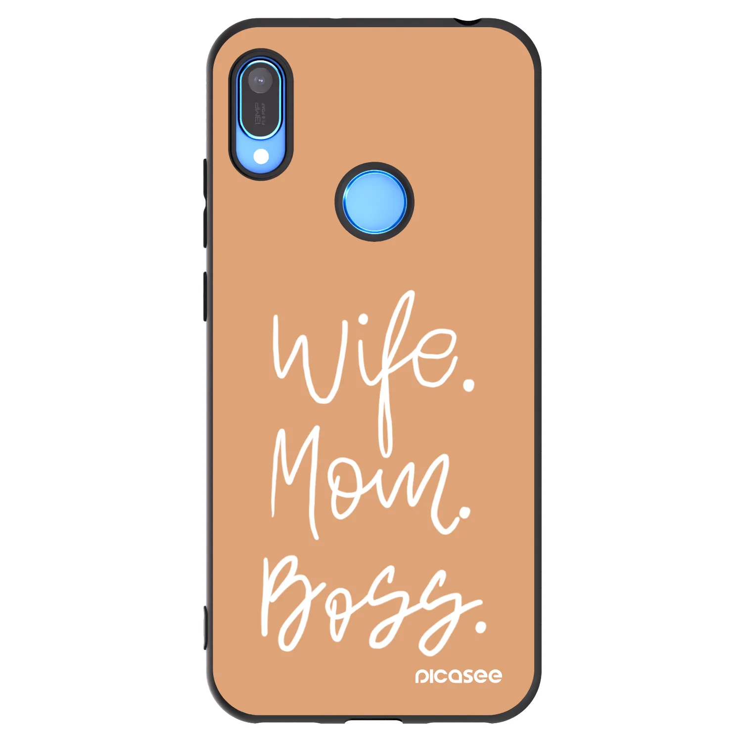 Picasee husă neagră din silicon pentru Huawei Y6 2019 - Boss Mama