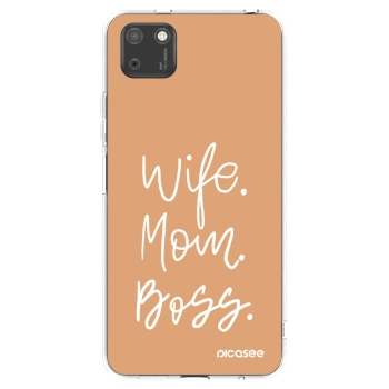 Picasee husă transparentă din silicon pentru Huawei Y5P - Boss Mama