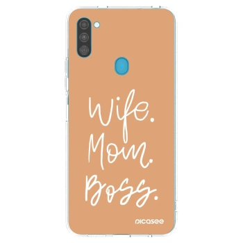 Picasee husă transparentă din silicon pentru Samsung Galaxy M11 - Boss Mama