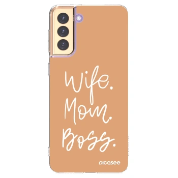 Picasee husă transparentă din silicon pentru Samsung Galaxy S21+ 5G G996F - Boss Mama