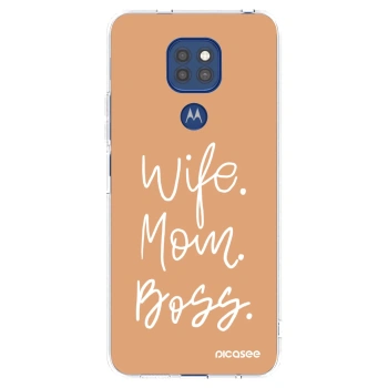 Picasee husă transparentă din silicon pentru Motorola Moto G9 Play - Boss Mama