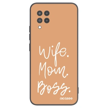 Picasee husă neagră din silicon pentru Samsung Galaxy A42 A426B - Boss Mama