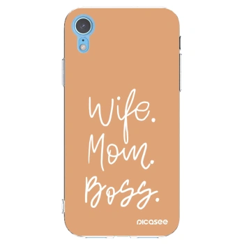 Picasee husă transparentă din silicon pentru Apple iPhone XR - Boss Mama