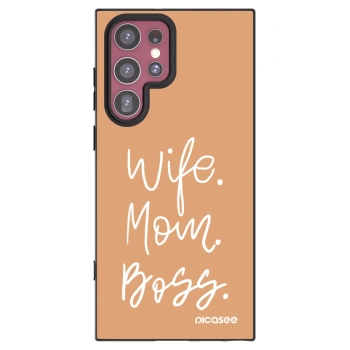 Picasee husă neagră din silicon pentru Samsung Galaxy S22 Ultra 5G - Boss Mama