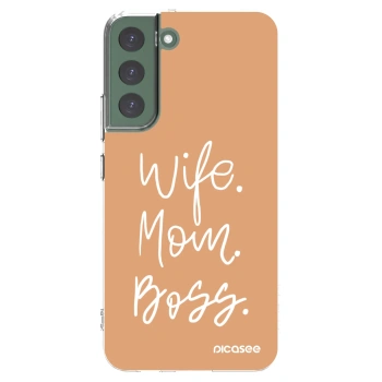 Picasee husă transparentă din silicon pentru Samsung Galaxy S22+ 5G - Boss Mama