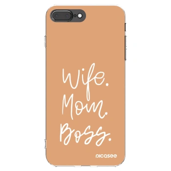 Picasee husă transparentă din silicon pentru Apple iPhone 8 Plus - Boss Mama