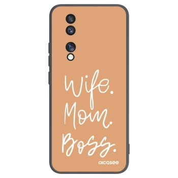 Picasee husă neagră din silicon pentru Honor 70 - Boss Mama