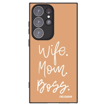 Picasee husă neagră din silicon pentru Samsung Galaxy S23 Ultra 5G - Boss Mama