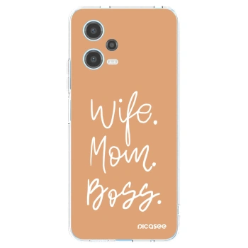 Picasee husă transparentă din silicon pentru Xiaomi Redmi Note 12 5G - Boss Mama