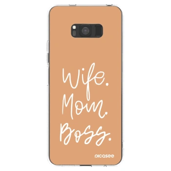 Picasee husă transparentă din silicon pentru Samsung Galaxy S8 G950F - Boss Mama