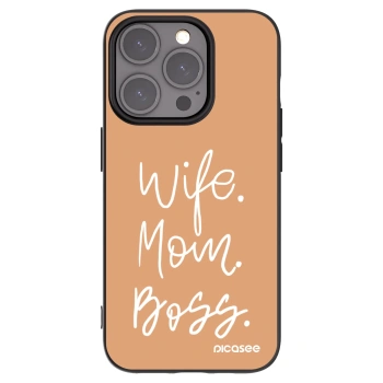 Picasee husă neagră din silicon pentru Apple iPhone 15 Pro - Boss Mama